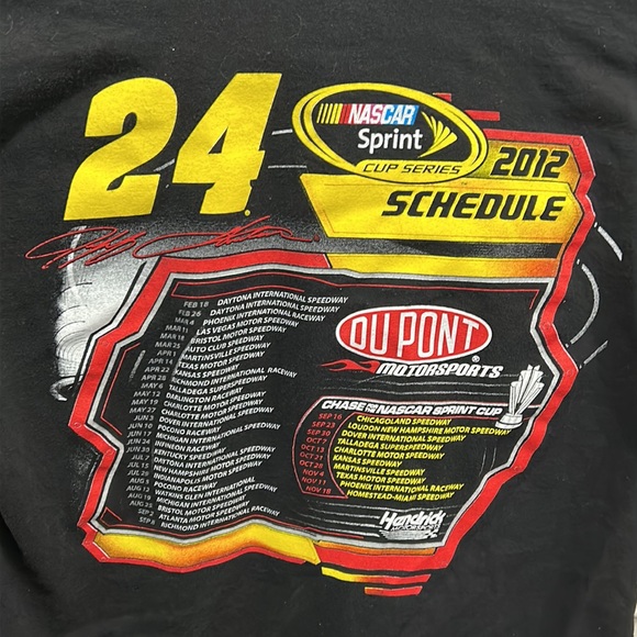 NASCAR Jeff Gordon 20 Years Dupont 2012 Schedule Shirt Size L - Picture 4 of 4